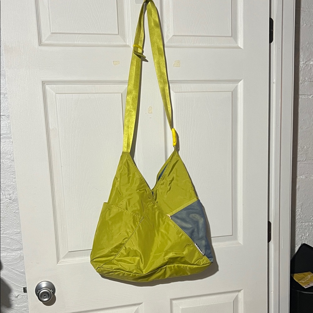 Stylish Lime and Gray Women's Shoulder Bag